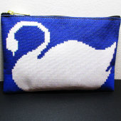 Pochette À Accessoires Cygne Blanc En Cool Bleu Lac Artisan Crochet Impri
