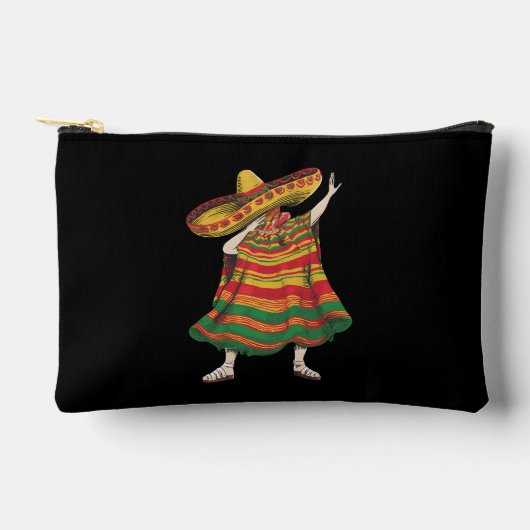 Pochette À Accessoires Dabbing Mexican Poncho Cinco De Mayo Fiesta Party (Recto)