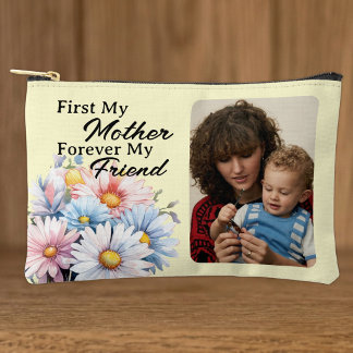 Pochette À Accessoires D'abord ma mère 1 photo fleurs de gerbera jaunes