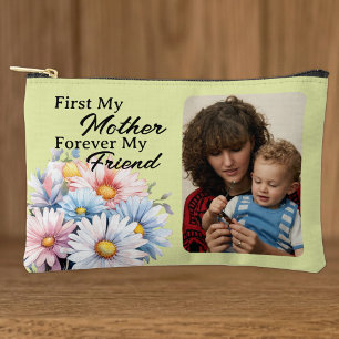 Pochette À Accessoires D'abord ma mère 1 photo gerbera fleurs vert