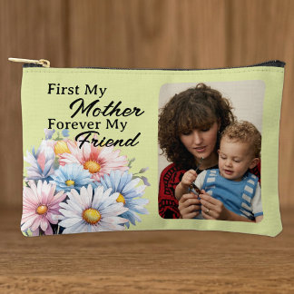 Pochette À Accessoires D'abord ma mère 1 photo gerbera fleurs vert