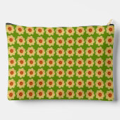 Pochette À Accessoires Dahlia jaune motif floral sur vert (Verso)