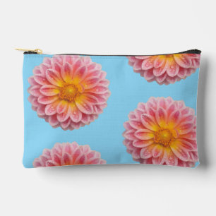 Pochette À Accessoires Dahlia rose et gouttes de ragoût