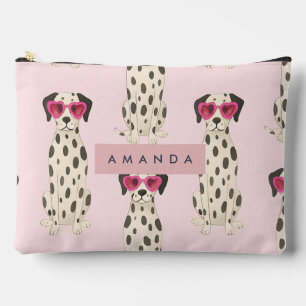 Pochette À Accessoires Dalmatien Personnalisé avec des Lunettes à Monture