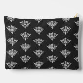 Pochette À Accessoires Damas gris sur noir (Verso)