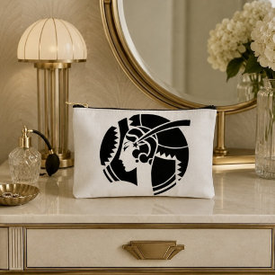 Pochette À Accessoires Dame Art Déco Noir & Blanc Vintage