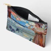 Pochette À Accessoires Dame et paon Art nouveau (Ouvrir)