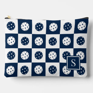 Pochette À Accessoires Damier de Pickleball Prépa - Navy & Blanc