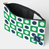 Pochette À Accessoires Damier Préparé de Pickleball - Vert & Nuit (Ouvrir)