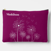 Pochette À Accessoires Dandelion Line Art Avec Nom Grand (Recto)
