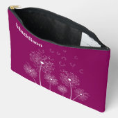 Pochette À Accessoires Dandelion Line Art Avec Nom Grand (Ouvrir)
