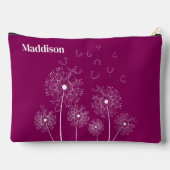 Pochette À Accessoires Dandelion Line Art Avec Nom Grand (Verso)