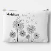 Pochette À Accessoires Dandelion Line Art Avec Nom Grand (Recto)