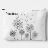 Pochette À Accessoires Dandelion Line Art Avec Nom Grand (Verso)
