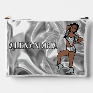 Pochette À Accessoires Danseuse Majorette Personnalisée Liquide Argenté #