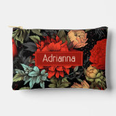Pochette À Accessoires Dark Academia Maximalist Red Dahlia Floral (Recto)