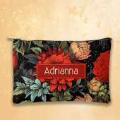 Pochette À Accessoires Dark Academia Maximalist Red Dahlia Floral