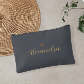 Pochette À Accessoires dark gray accessory bag, personalized makeup bag
