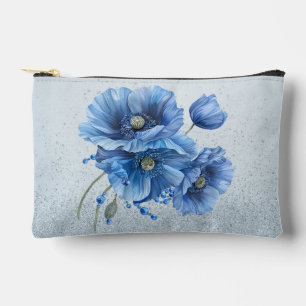 Pochette À Accessoires De beaux pavots bleus sur une Parties scintillant