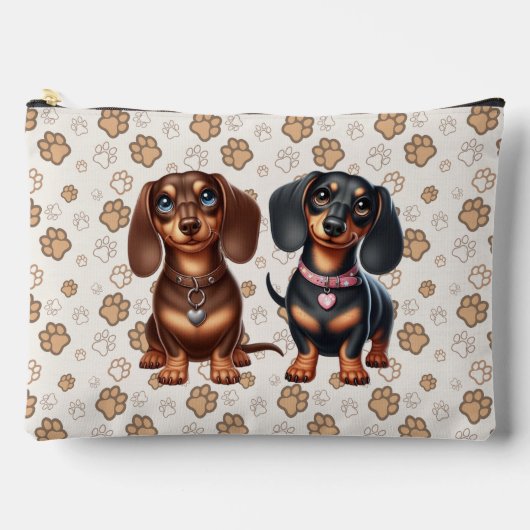 Pochette À Accessoires De mignons amis dachshund (Recto)