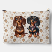 Pochette À Accessoires De mignons amis dachshund (Verso)