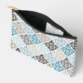 Pochette À Accessoires Déchirure de défilement Déchets Teals Blancs Blanc (Ouvrir)