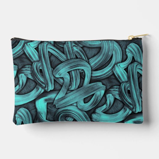 Pochette À Accessoires deep thought - black and teal : (Verso)