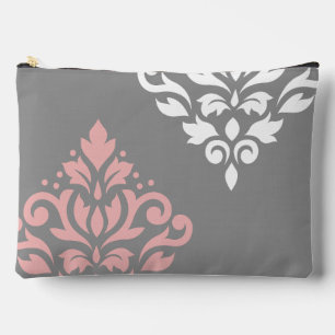 Pochette À Accessoires Défiler Damask Art I rose blanc gris