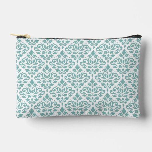 Pochette À Accessoires Défiler Damask Motif Turquoise (Recto)