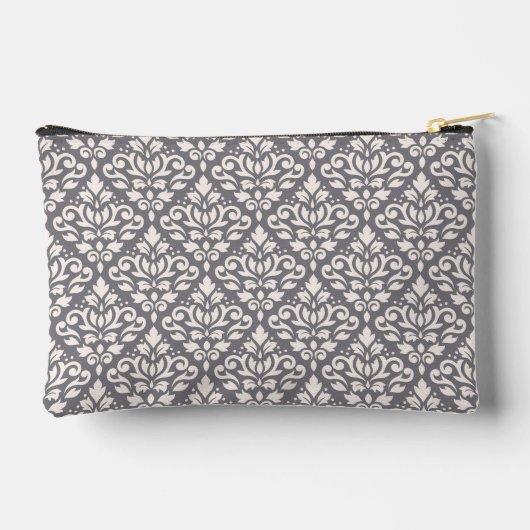 Pochette À Accessoires Défiler Damask Pattern Crème sur gris (Verso)