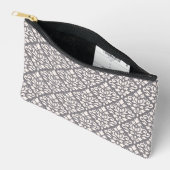Pochette À Accessoires Défiler Damask Pattern Crème sur gris (Ouvrir)