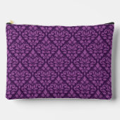 Pochette À Accessoires Défiler le motif de Damas Lt sur Dk Plum (Recto)