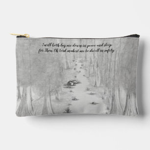 Pochette À Accessoires Demeurer en sécurité esquissé forêt à main levée