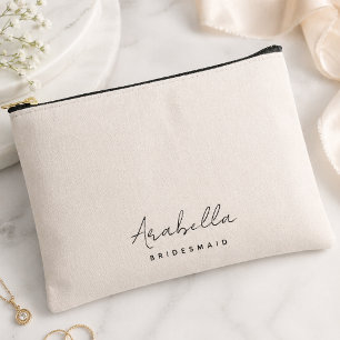 Pochette À Accessoires Demoiselle d'honneur Écriture Moderne Minimalist