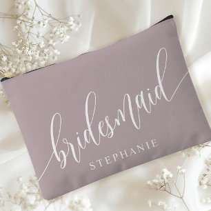 Pochette À Accessoires Demoiselle d'honneur Lavande Poussiéreuse Calligra