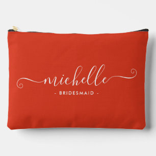 Pochette À Accessoires Demoiselle d'honneur minimaliste orange profond pe