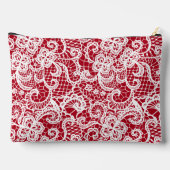 Pochette À Accessoires Dentelle blanche sur rouge (Verso)