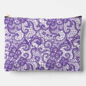 Pochette À Accessoires Dentelle violette sur blanc (Recto)