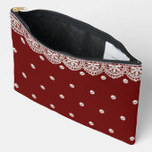 Pochette À Accessoires Dentelles et perles élégantes Message Customisé (Ouvrir)