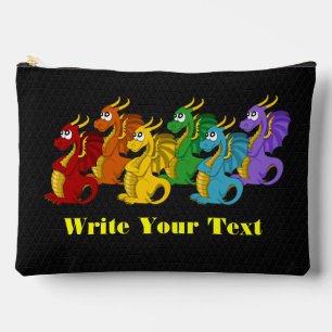 Pochette À Accessoires Dessin animé de dragons colorés arc-en-ciel