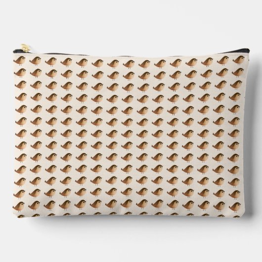 Pochette À Accessoires Dessin animé d'oiseau moineau (Recto)