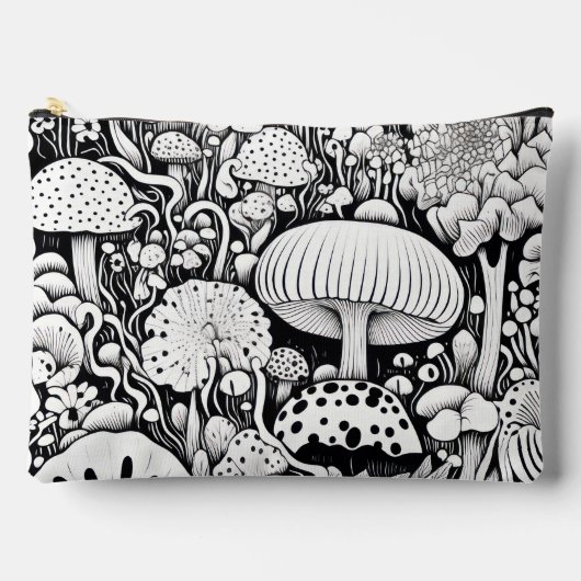 Pochette À Accessoires Dessin de trait de champignon (Recto)