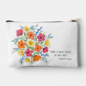 Pochette À Accessoires Devis D'Espoir Avec Floraux D'Aquarelle (Verso)