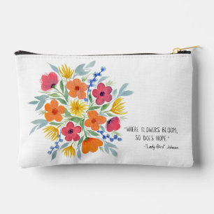Pochette À Accessoires Devis D'Espoir Avec Floraux D'Aquarelle