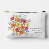 Pochette À Accessoires Devis D'Espoir Avec Floraux D'Aquarelle (Recto)