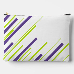 Pochette À Accessoires Diagonales en vert citron vert et violet