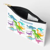 Pochette À Accessoires Dinosaure Et Noms De Petits Enfants (Ouvrir)