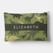 Pochette À Accessoires Dinosaure Motif, Dinosaur Silhouette, Votre Nom (Verso)