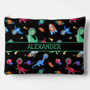 Pochette À Accessoires Dinosaures astronautes à l'aquarelle dans l'espace