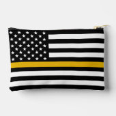 Pochette À Accessoires Dispatcher personnalisé Thin Gold Line US Drapeau  (Verso)